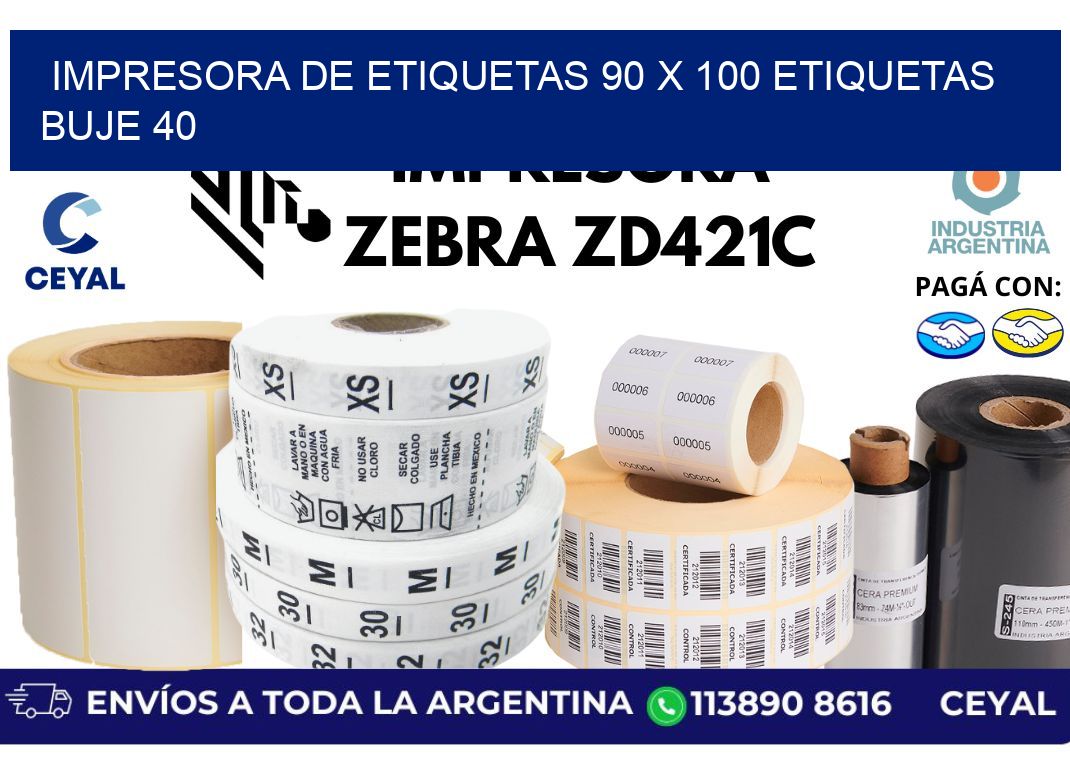 impresora de etiquetas 90 x 100 etiquetas buje 40