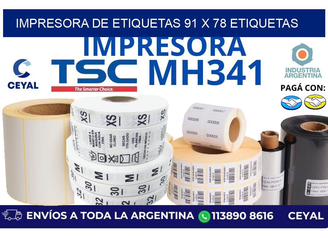impresora de etiquetas 91 x 78 etiquetas