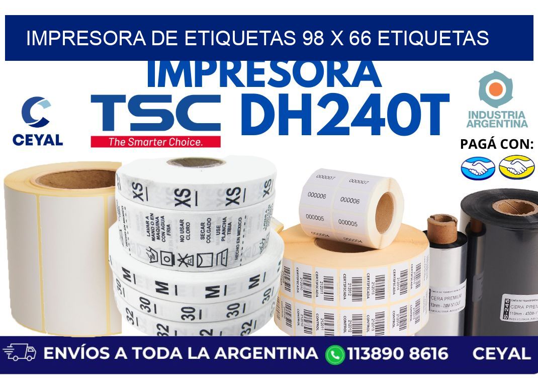 impresora de etiquetas 98 x 66 etiquetas