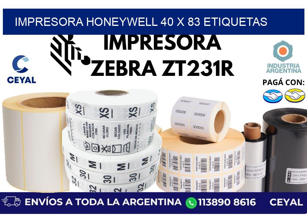 impresora honeywell 40 x 83 etiquetas