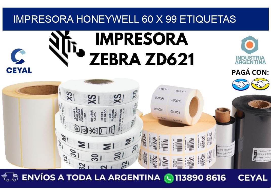 impresora honeywell 60 x 99 etiquetas