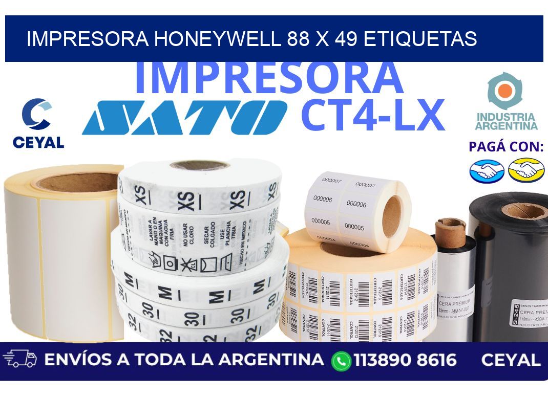 impresora honeywell 88 x 49 etiquetas