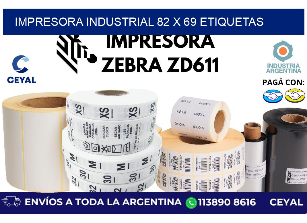 impresora industrial 82 x 69 etiquetas