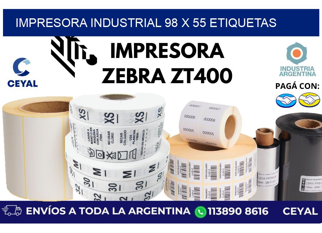 impresora industrial 98 x 55 etiquetas