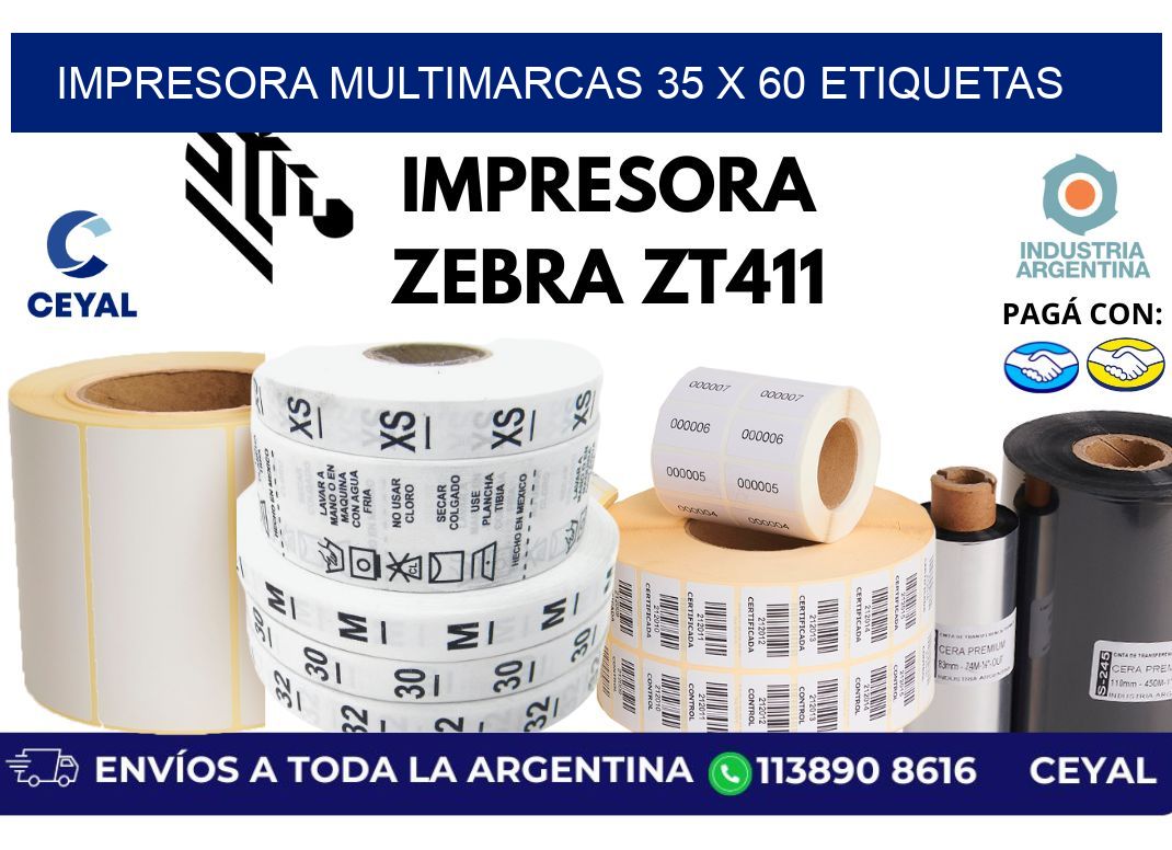 impresora multimarcas 35 x 60 etiquetas