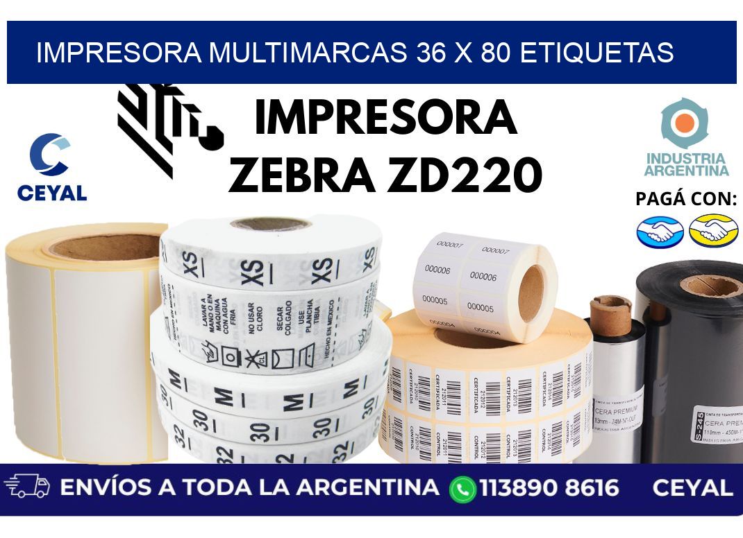 impresora multimarcas 36 x 80 etiquetas