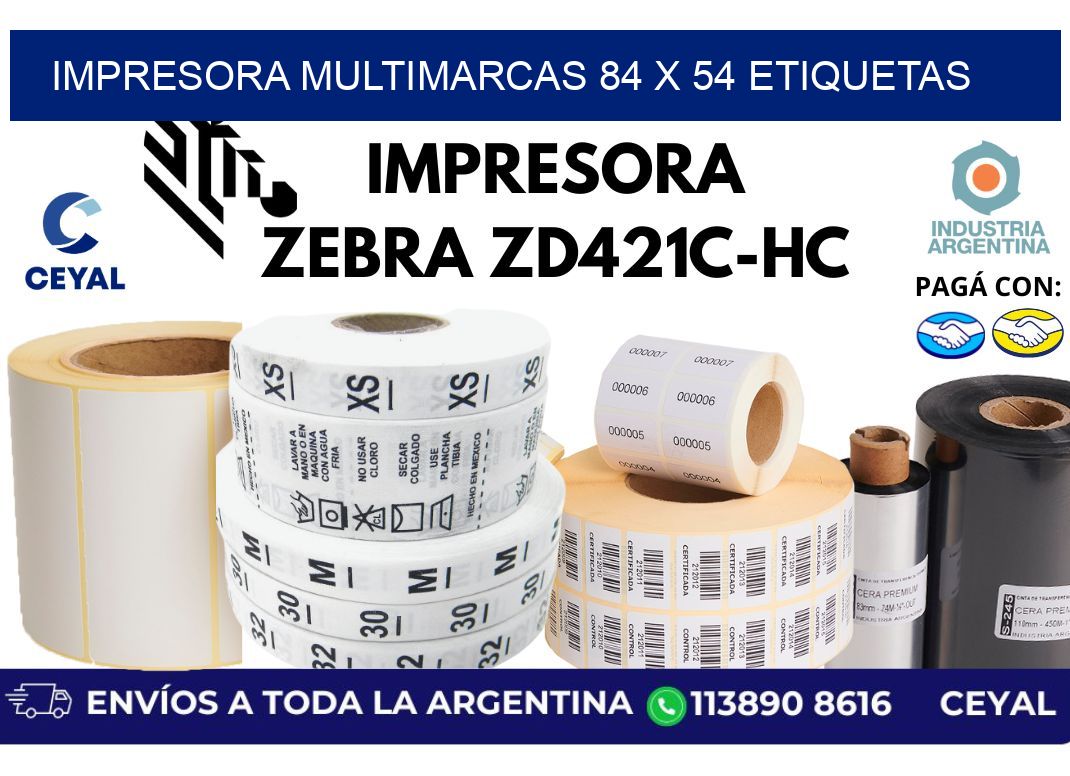 impresora multimarcas 84 x 54 etiquetas
