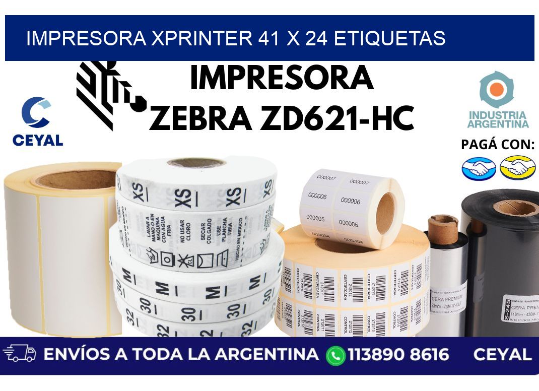 impresora xprinter 41 x 24 etiquetas