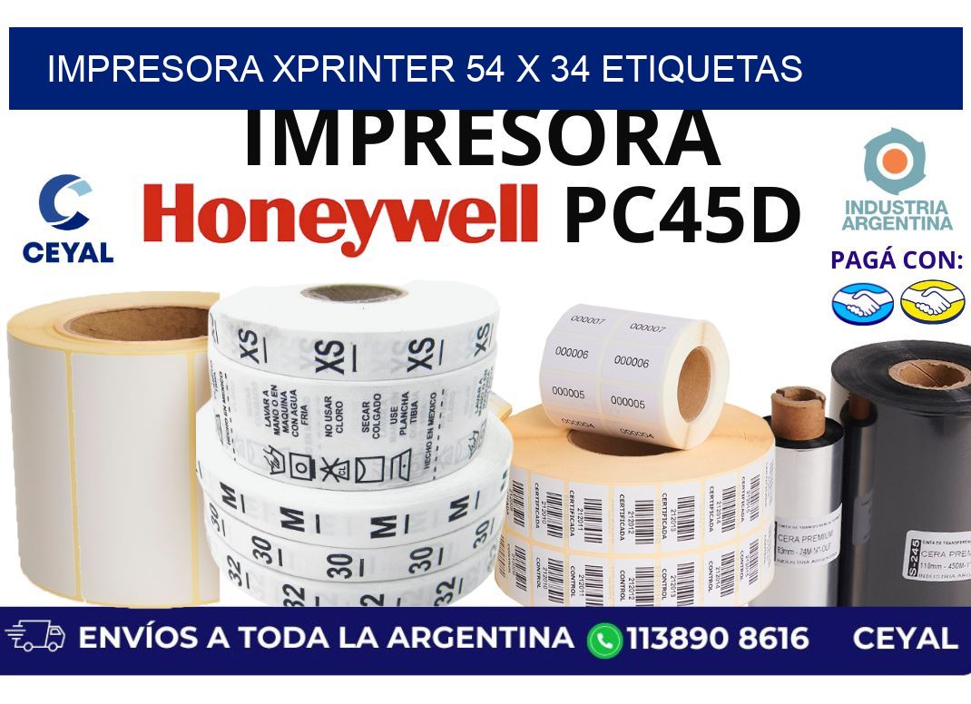 impresora xprinter 54 x 34 etiquetas