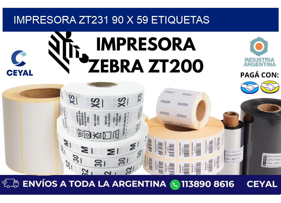 impresora zt231 90 x 59 etiquetas