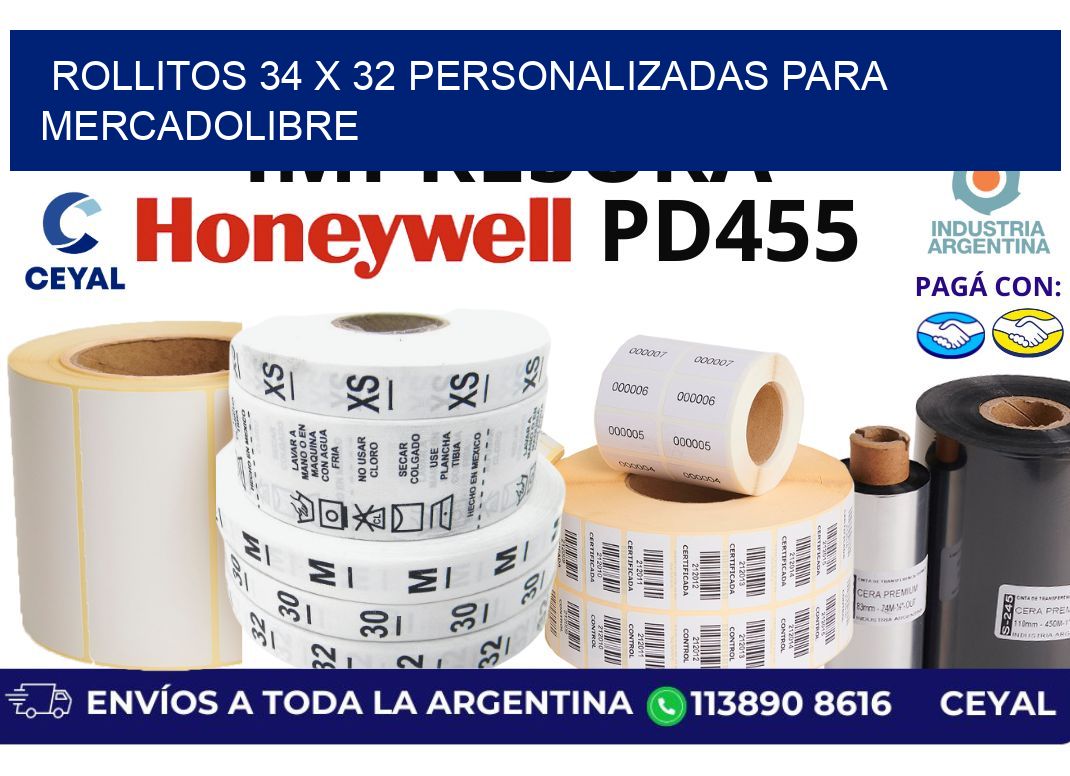 rollitos 34 x 32 personalizadas para mercadolibre