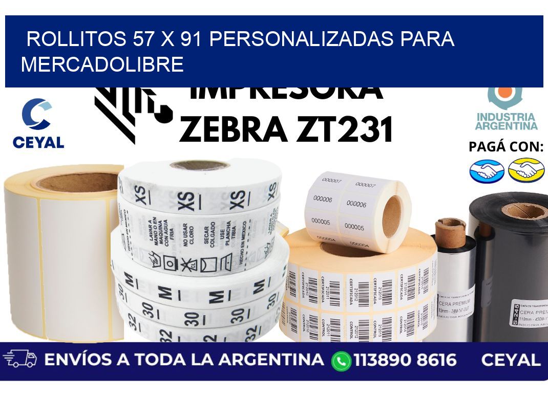 rollitos 57 x 91 personalizadas para mercadolibre