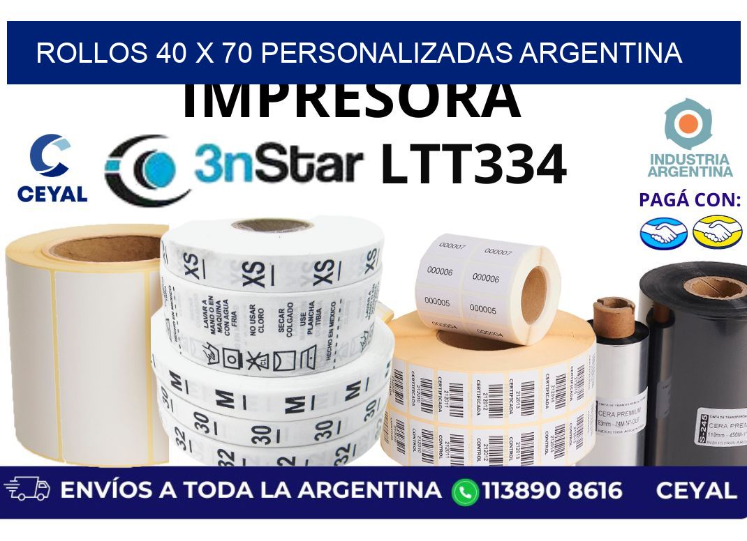 rollos 40 x 70 personalizadas argentina