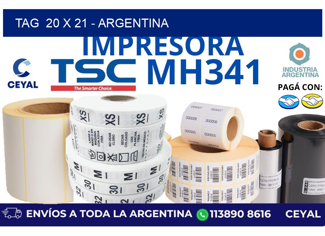 tag  20 x 21 - Argentina