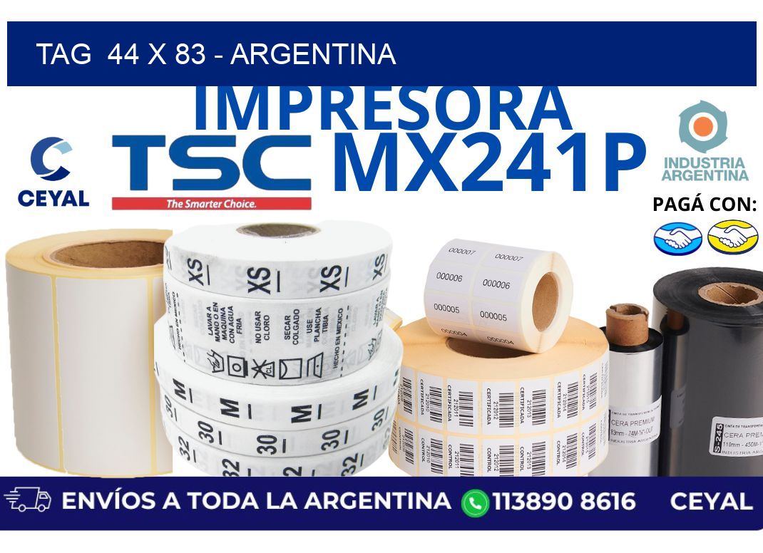 tag  44 x 83 - Argentina
