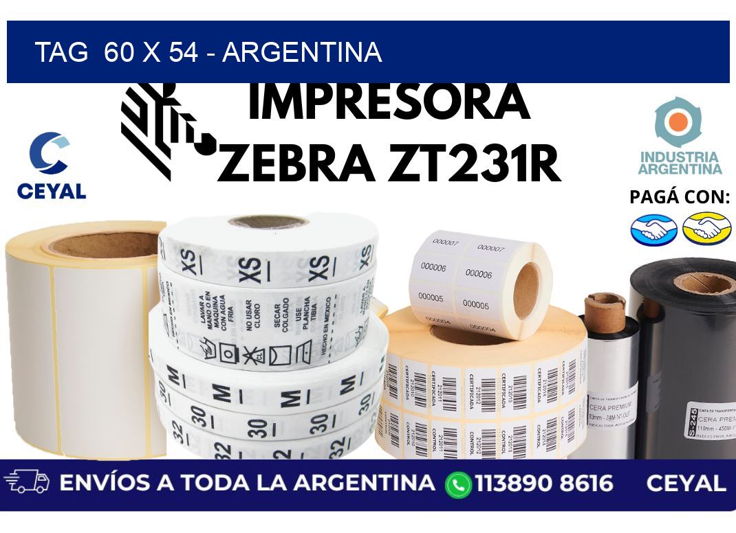 tag  60 x 54 – Argentina