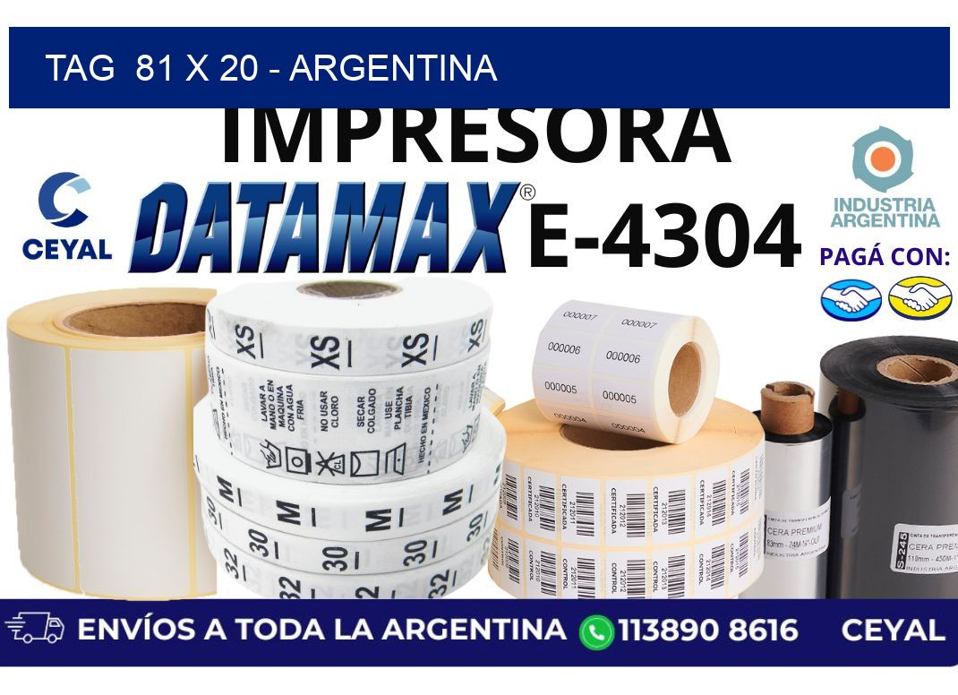 tag  81 x 20 - Argentina