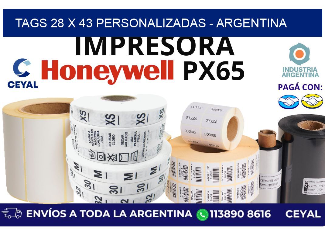 tags 28 x 43 personalizadas - Argentina
