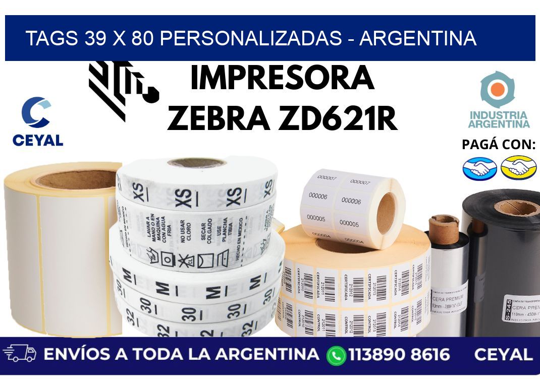 tags 39 x 80 personalizadas - Argentina