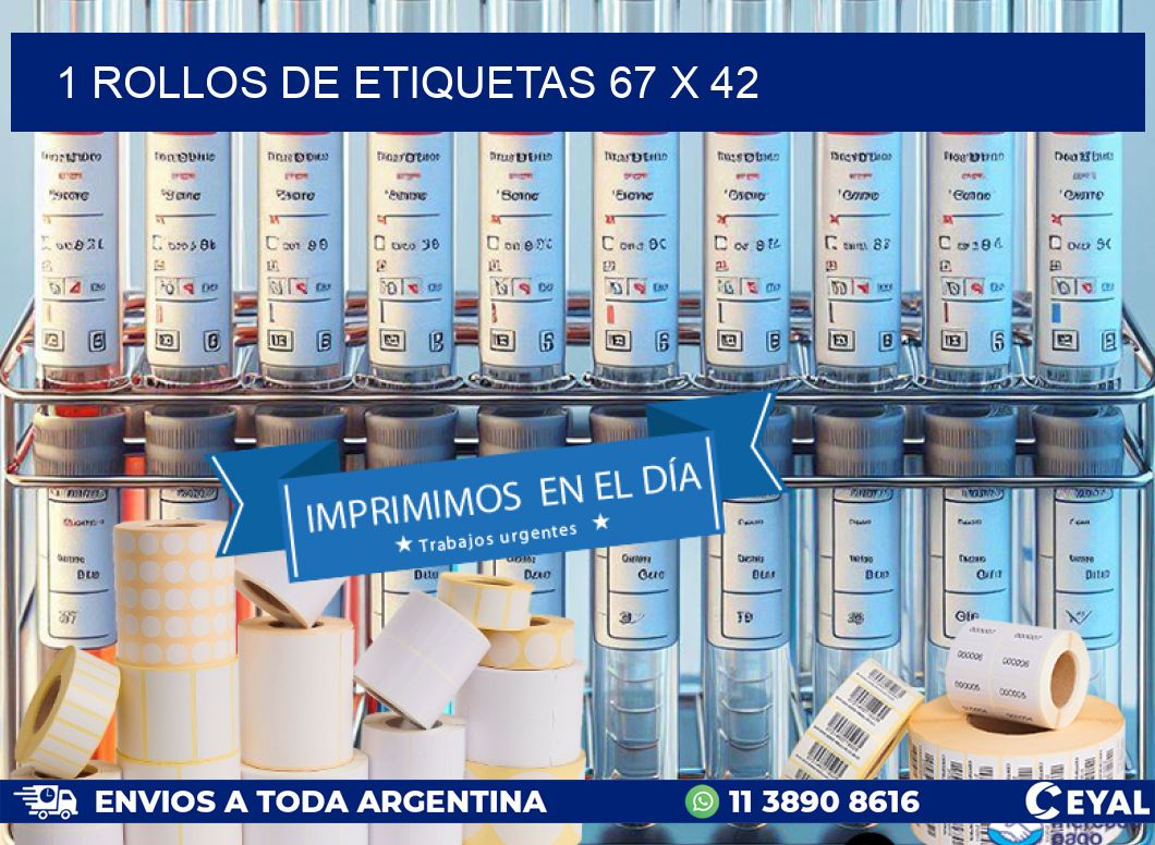 1 ROLLOS DE ETIQUETAS 67 x 42