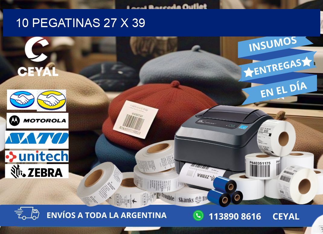 10 PEGATINAS 27 x 39