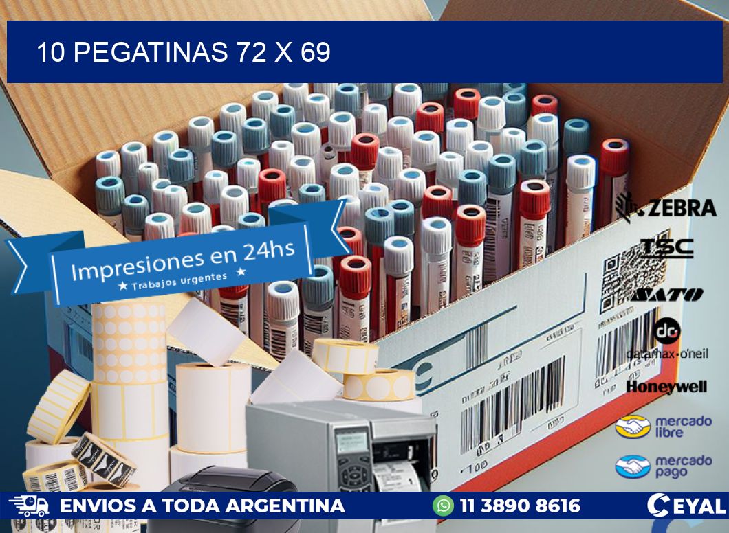 10 PEGATINAS 72 x 69