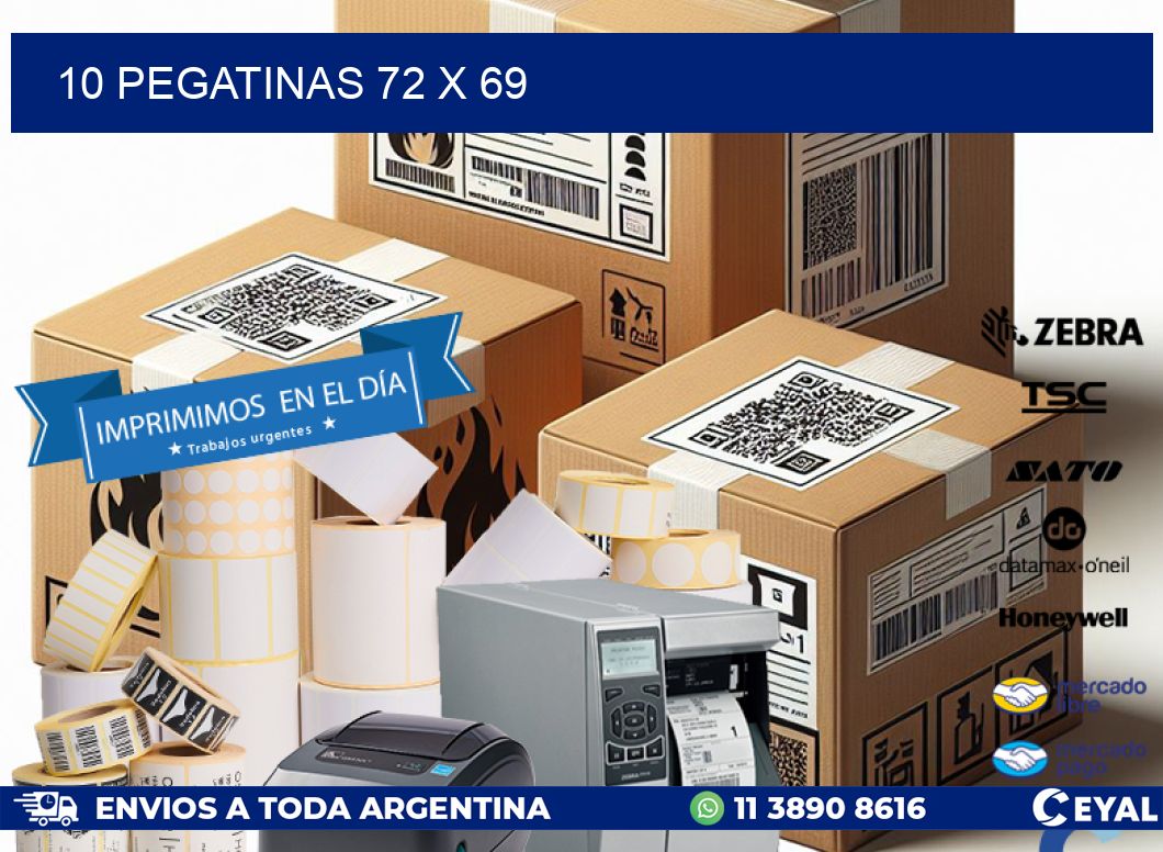 10 PEGATINAS 72 x 69