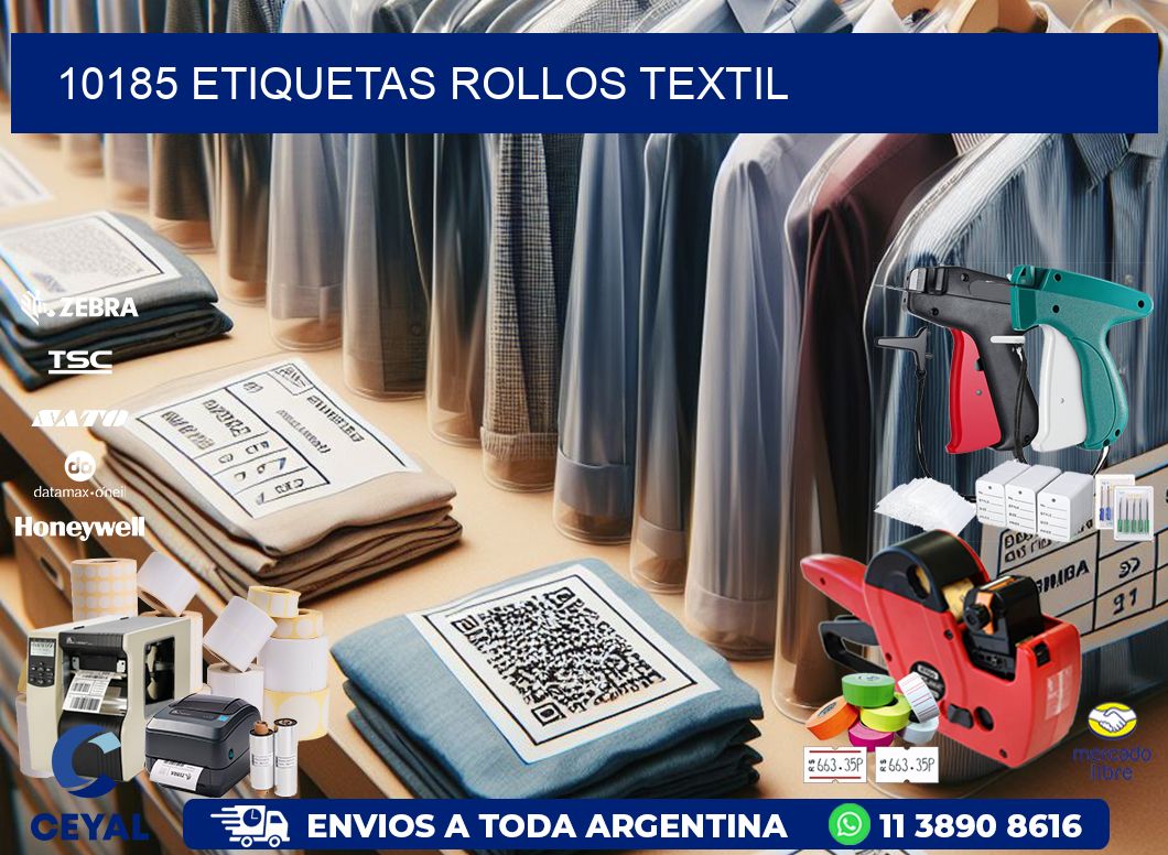 10185 etiquetas rollos TEXTIL