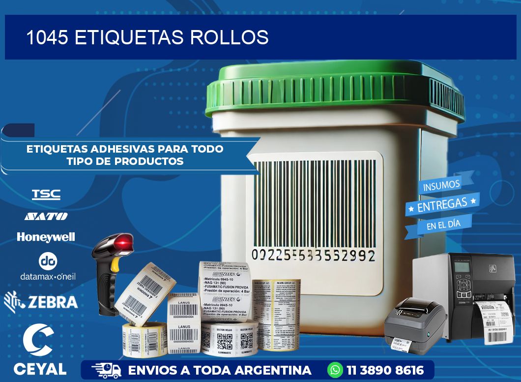 1045 etiquetas rollos