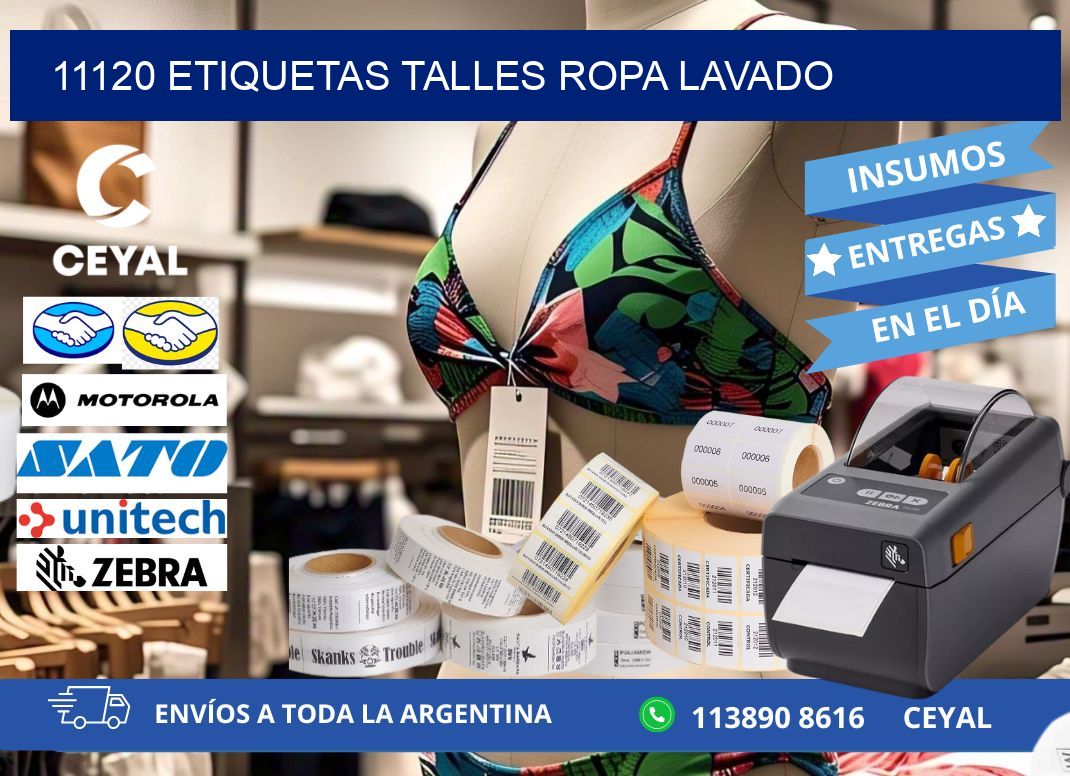 11120 ETIQUETAS TALLES ROPA LAVADO