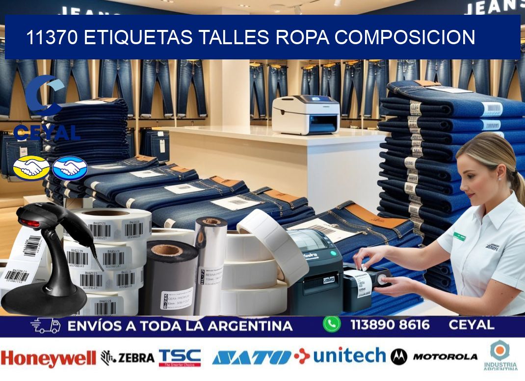 11370 ETIQUETAS TALLES ROPA COMPOSICION