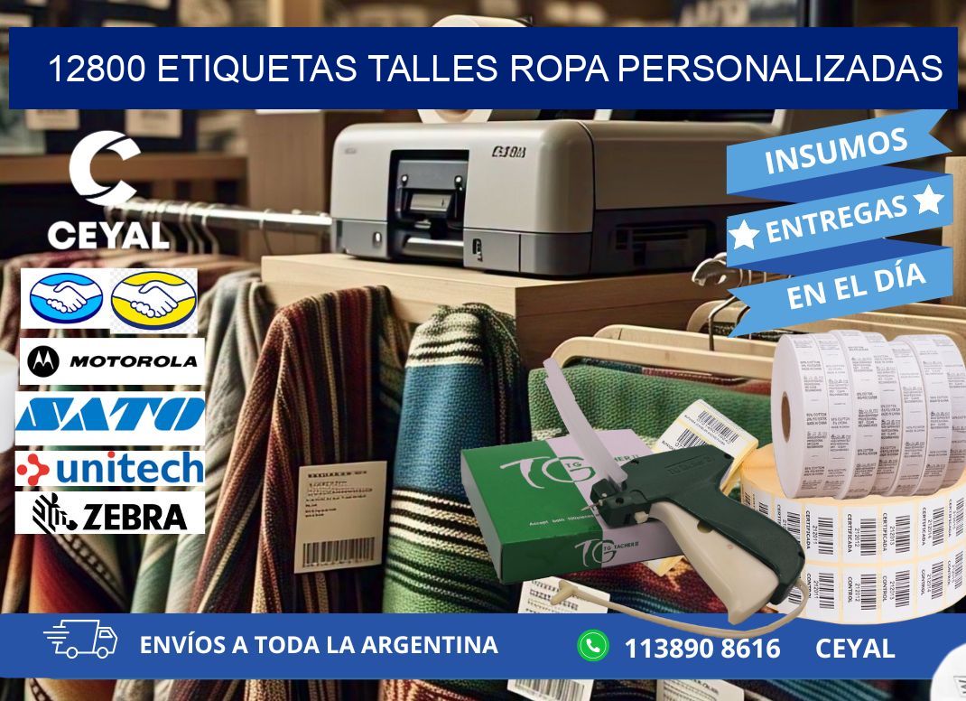 12800 ETIQUETAS TALLES ROPA PERSONALIZADAS