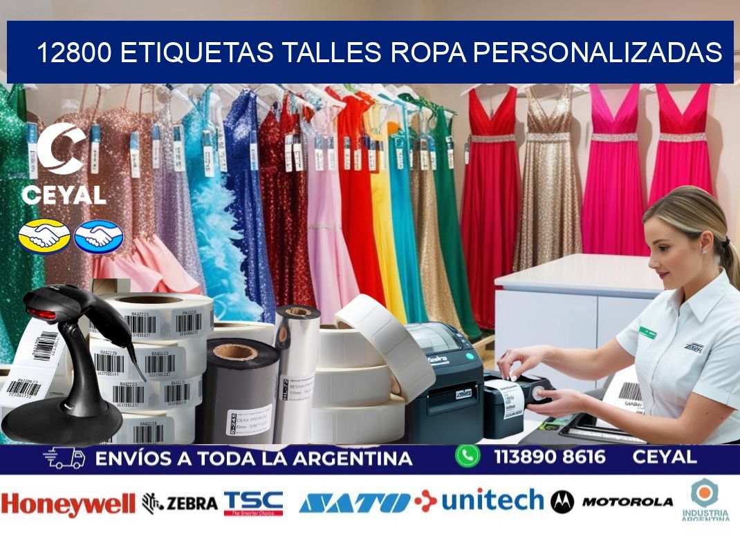 12800 ETIQUETAS TALLES ROPA PERSONALIZADAS