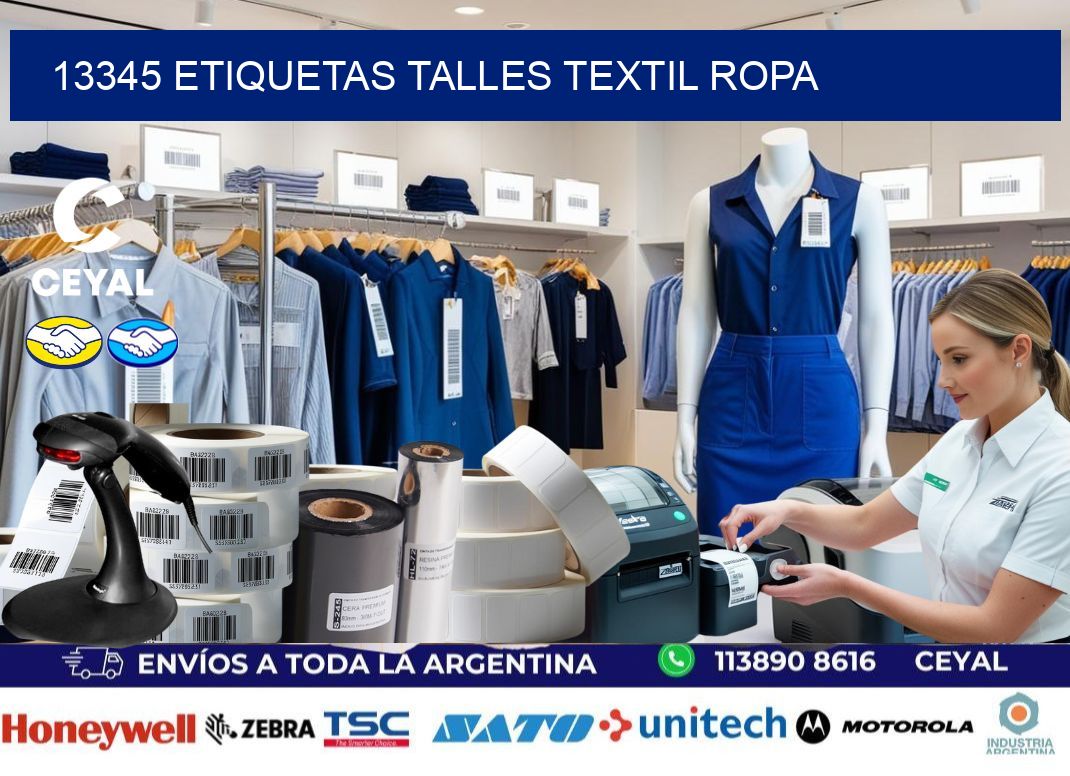 13345 ETIQUETAS TALLES TEXTIL ROPA