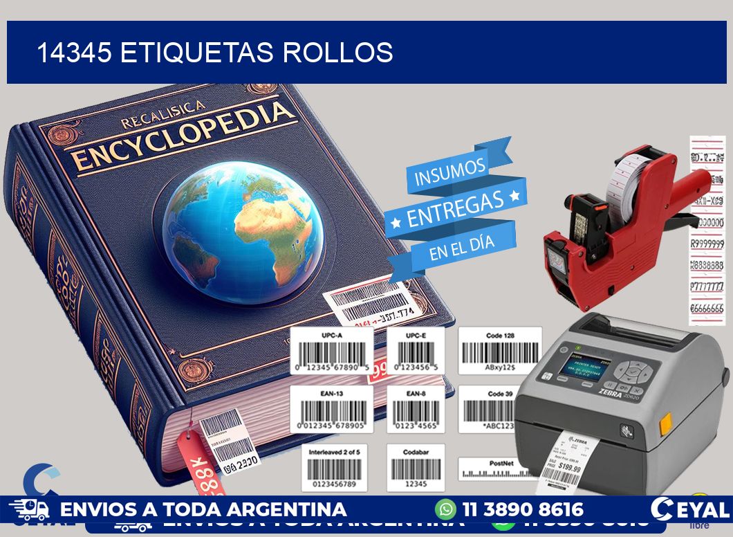 14345 etiquetas rollos