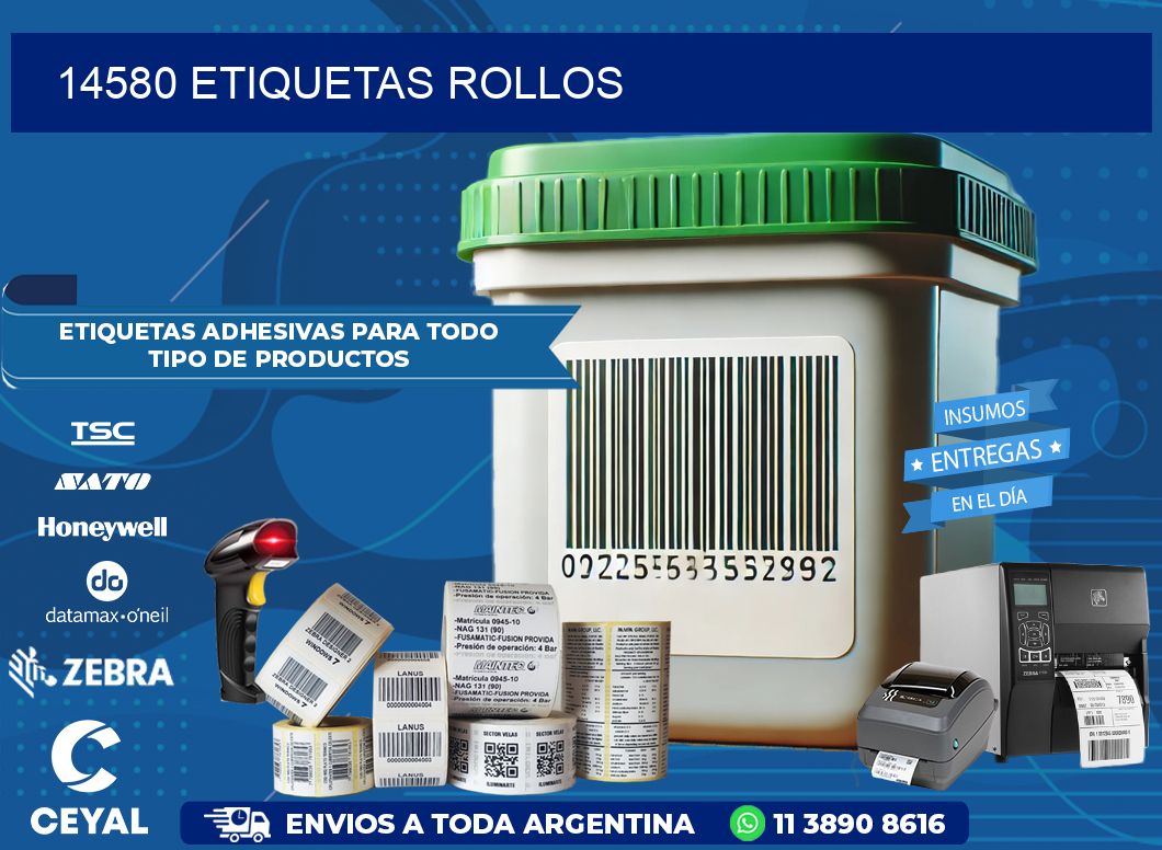 14580 etiquetas rollos