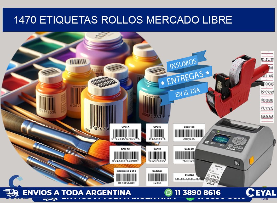 1470 etiquetas rollos MERCADO LIBRE