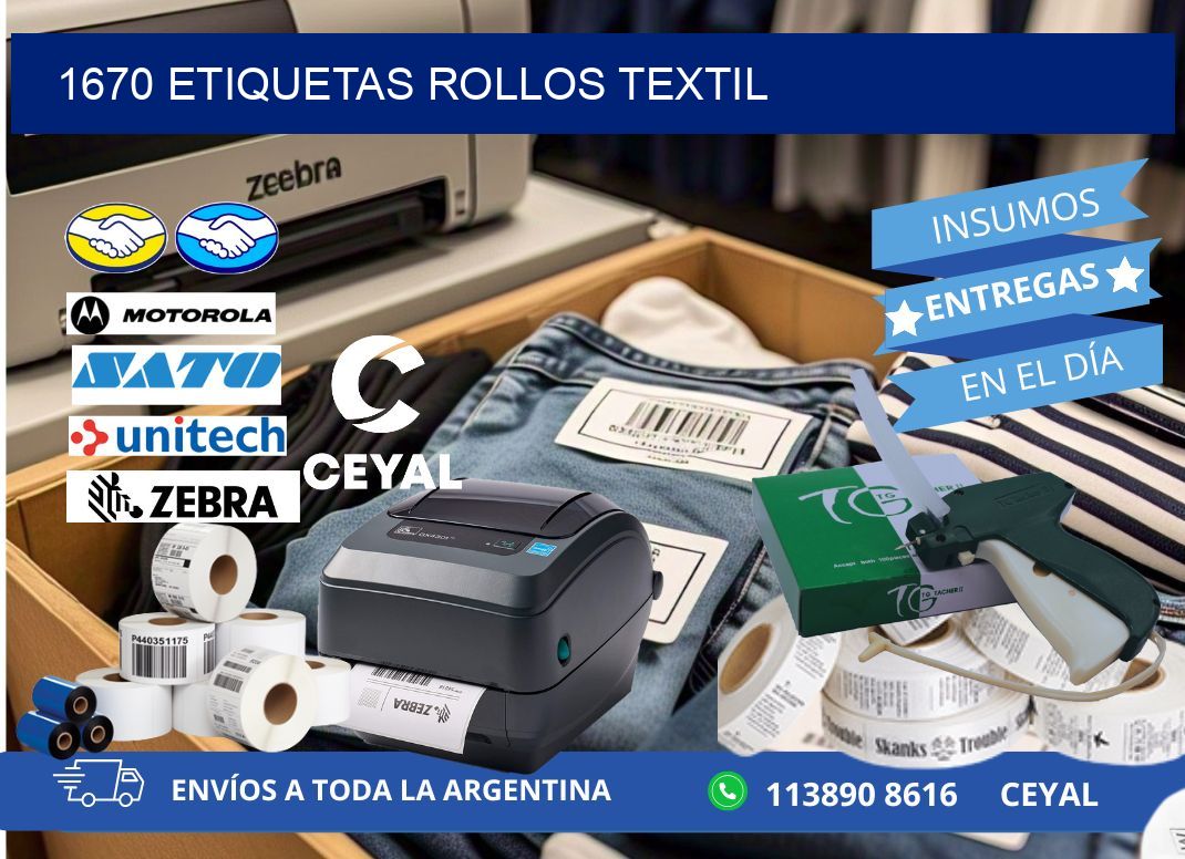1670 etiquetas rollos TEXTIL