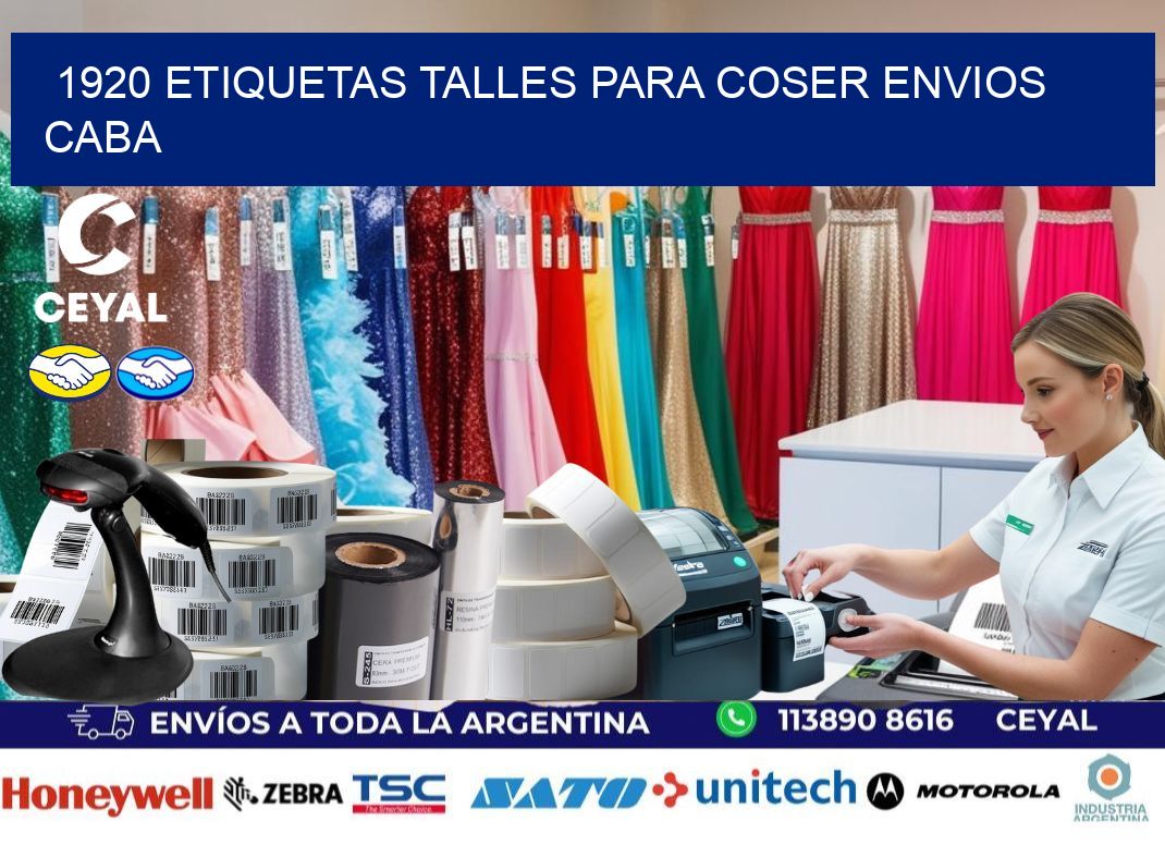 1920 ETIQUETAS TALLES PARA COSER ENVIOS CABA