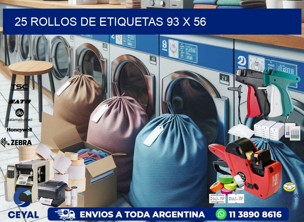 25 ROLLOS DE ETIQUETAS 93 x 56