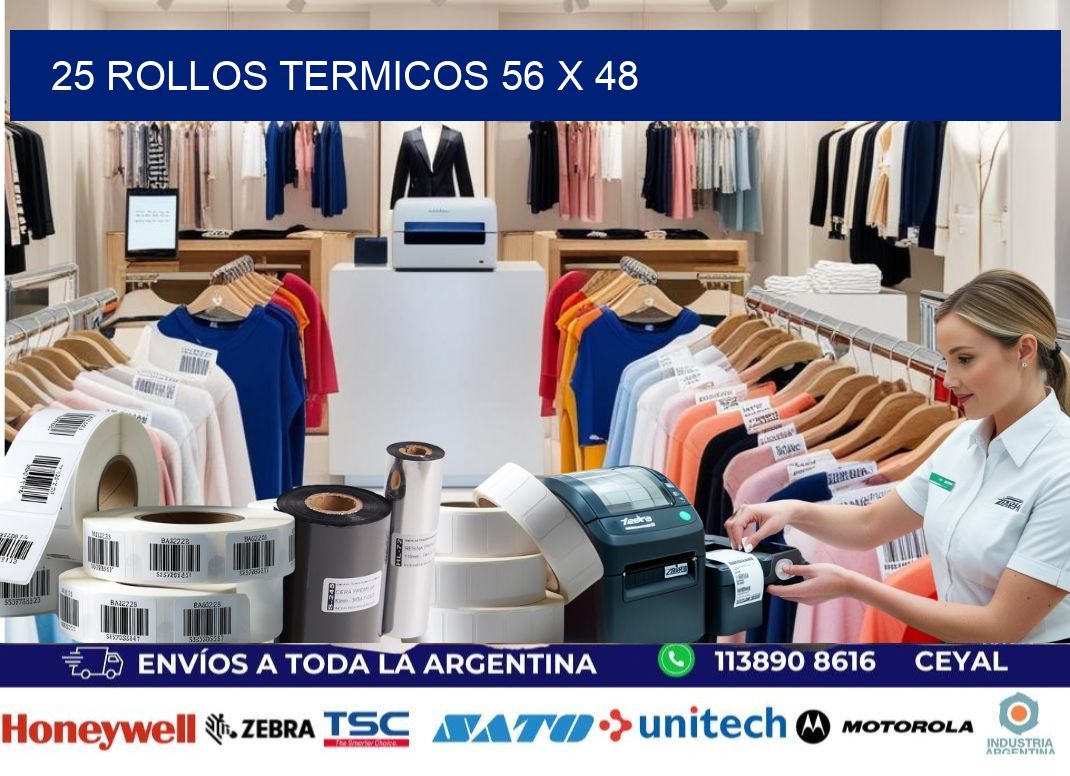 25 ROLLOS TERMICOS 56 x 48