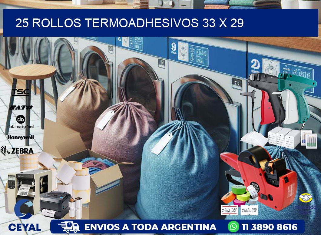 25 ROLLOS TERMOADHESIVOS 33 x 29