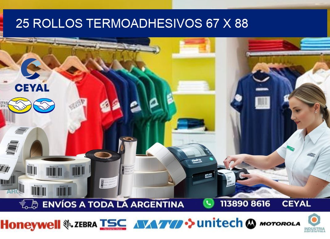 25 ROLLOS TERMOADHESIVOS 67 x 88