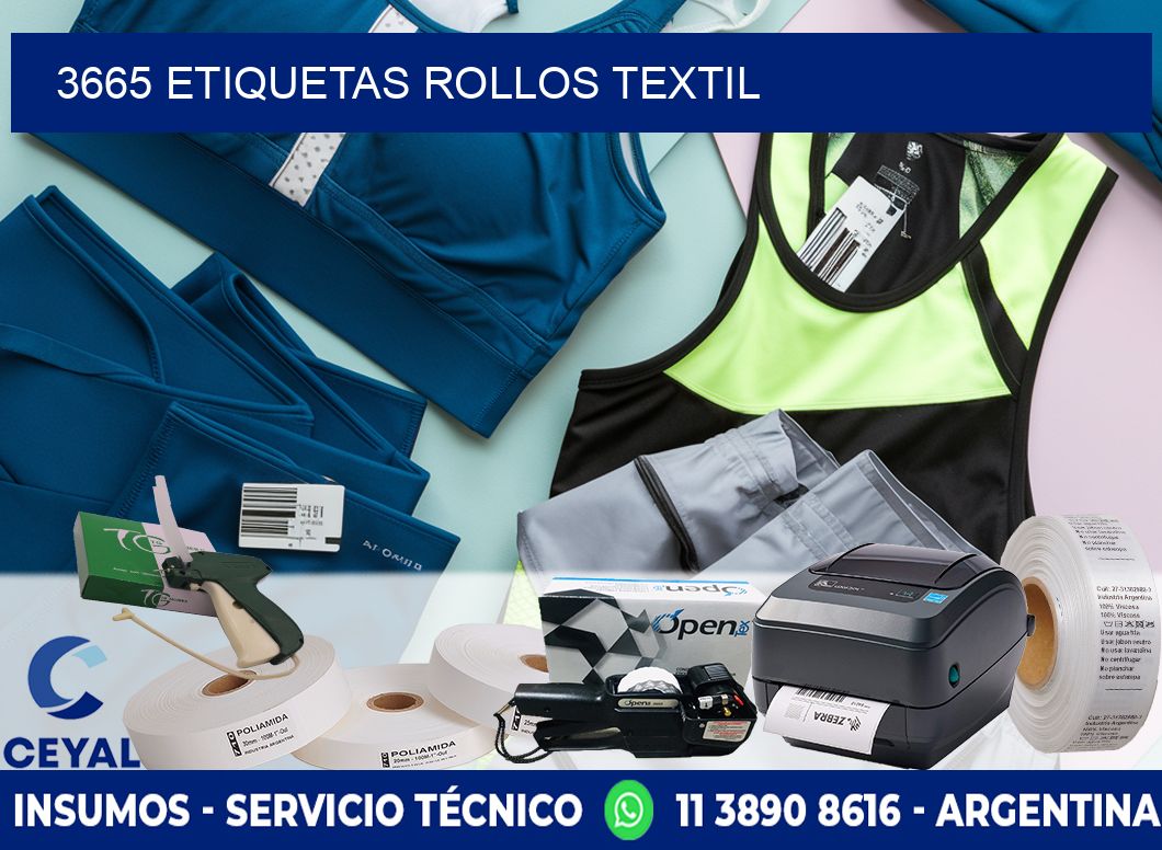 3665 etiquetas rollos TEXTIL