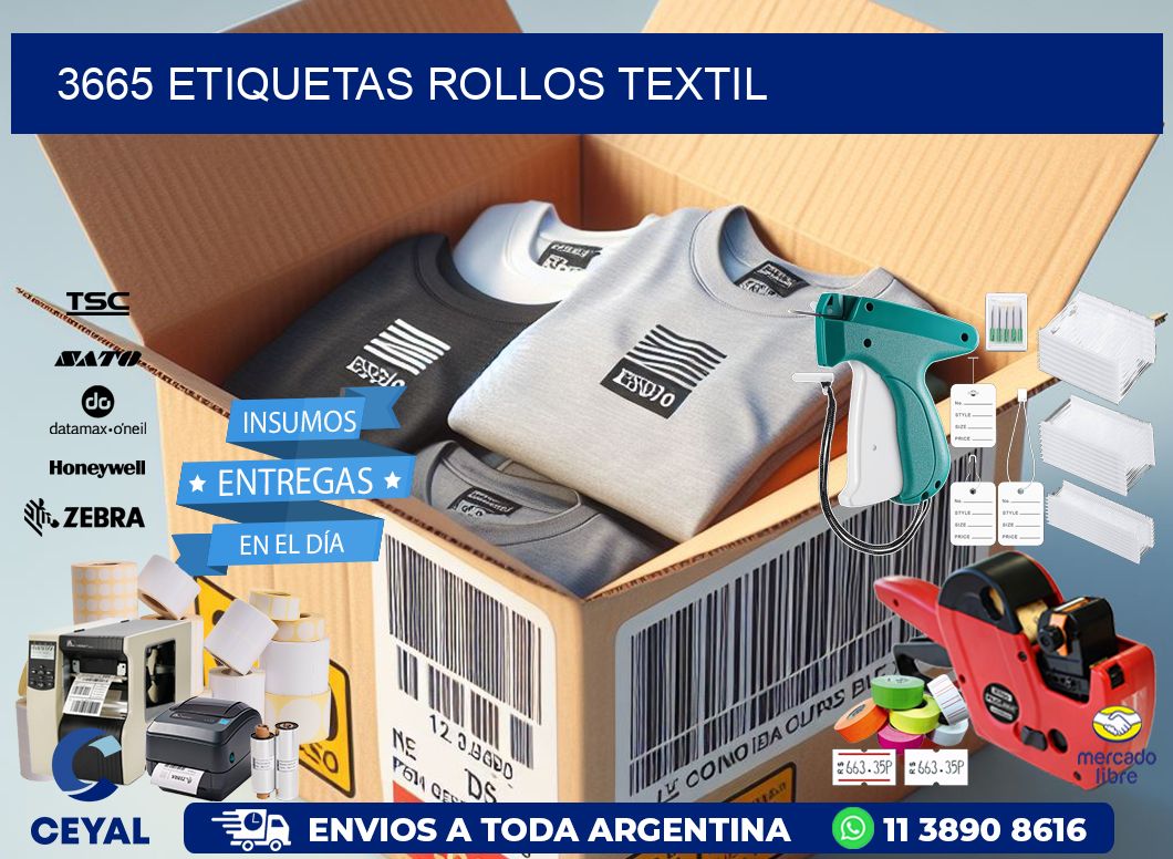 3665 etiquetas rollos TEXTIL