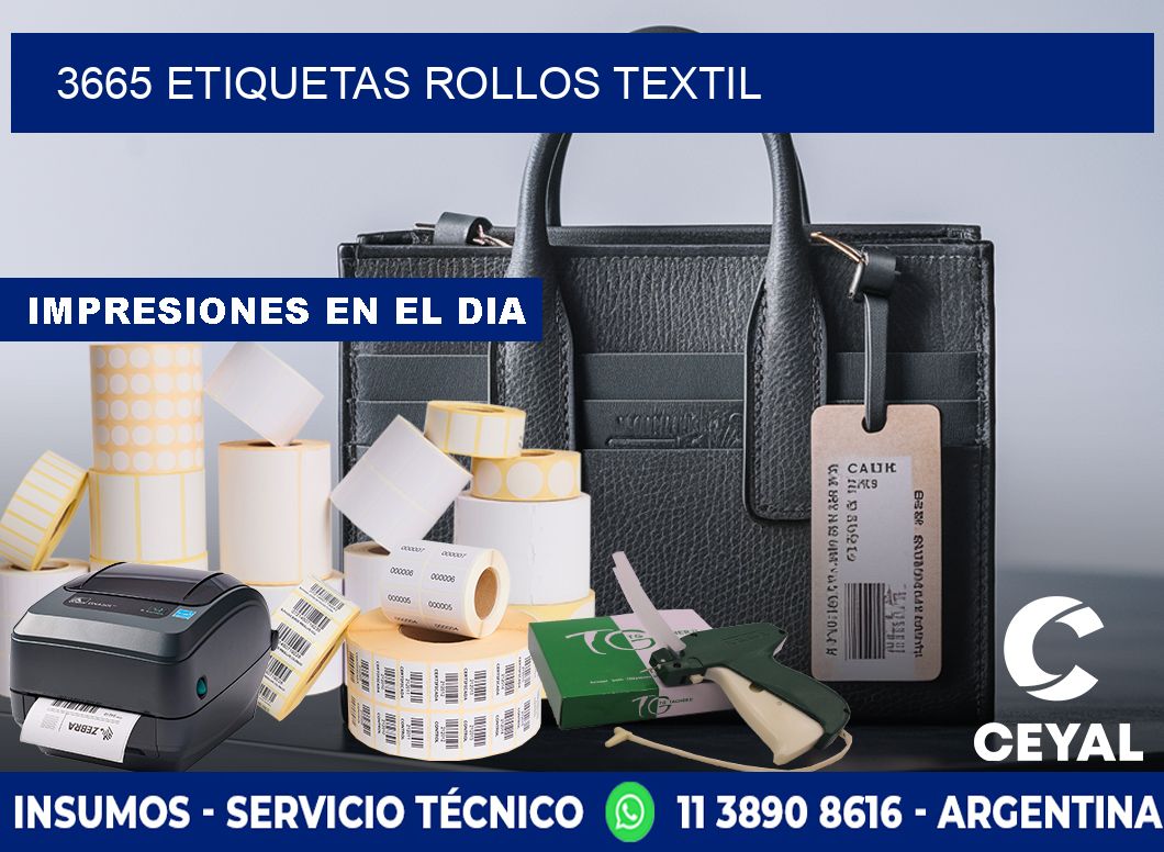 3665 etiquetas rollos TEXTIL