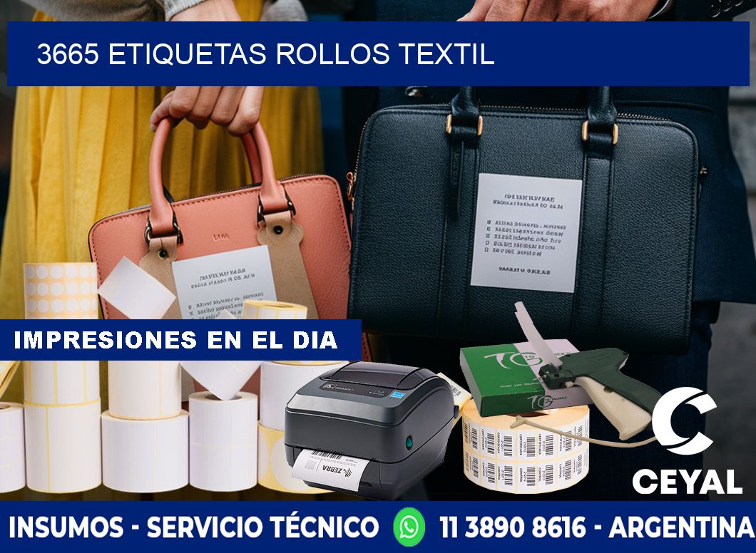 3665 etiquetas rollos TEXTIL