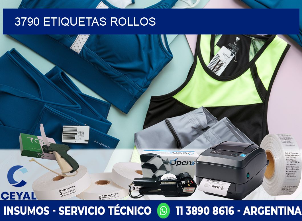 3790 etiquetas rollos