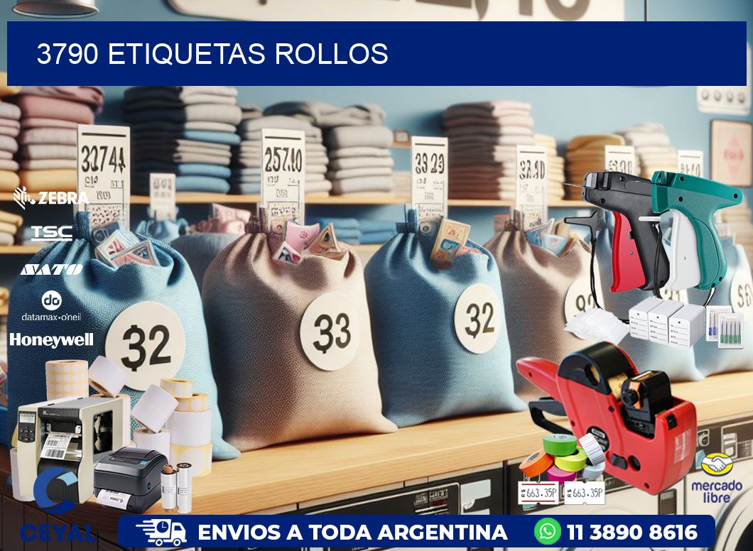 3790 etiquetas rollos