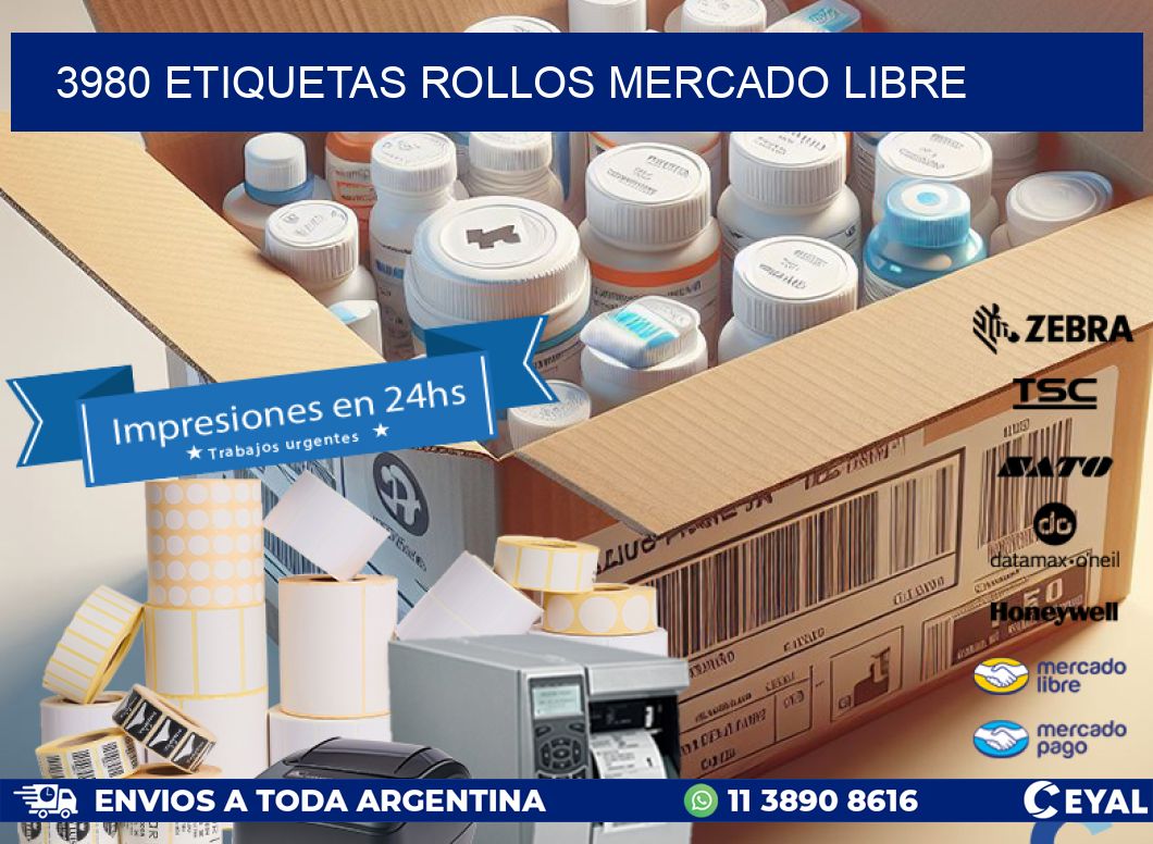 3980 etiquetas rollos MERCADO LIBRE